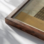 fur Herrn Dr. Bode 1924 Kurt Schwitters close up dark wood mockup