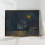 gasworks in moonlight around 1935 karl wiener high quality print