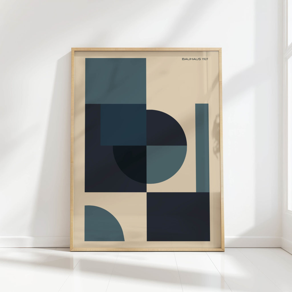 geometric bauhaus style art print for modern decor