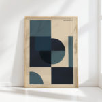 geometric bauhaus style art print for modern decor