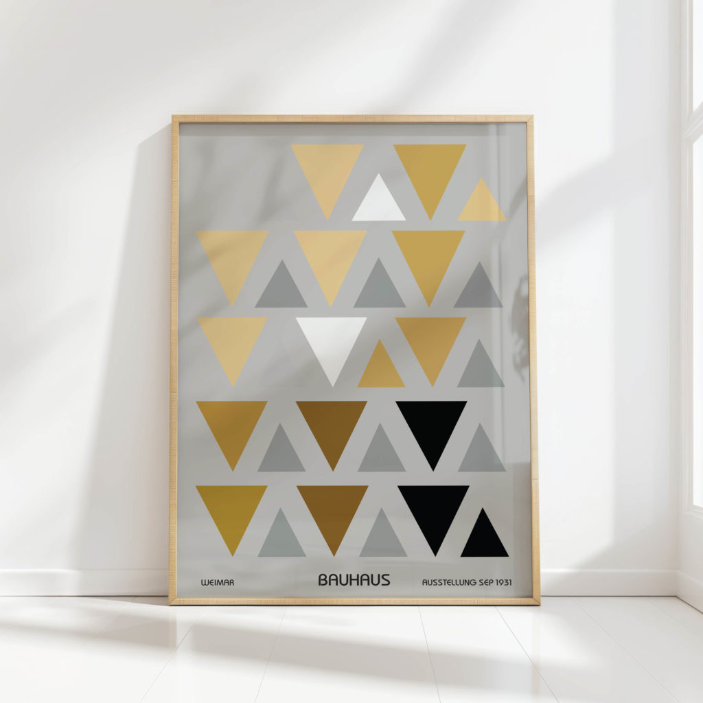 geometric bauhaus style triangle art print