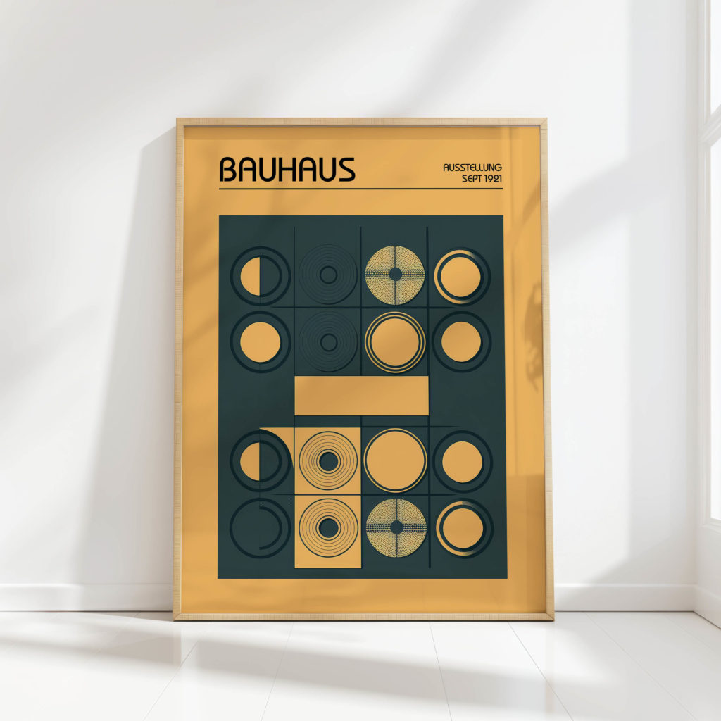 geometric circle art print modernist bauhaus style