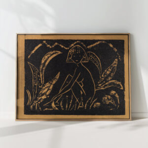 girl between leaf plant 1912 otto mueller high quality print