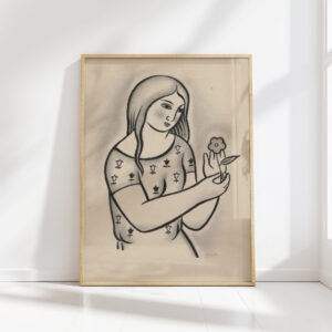 girl with a flower 1926 1927 mikulas galanda high quality print