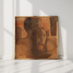 girls head against dark silhouette of figures 1936 oskar schlemmer high quality print