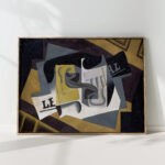 glass and newspaper 1917 juan gris high quality print