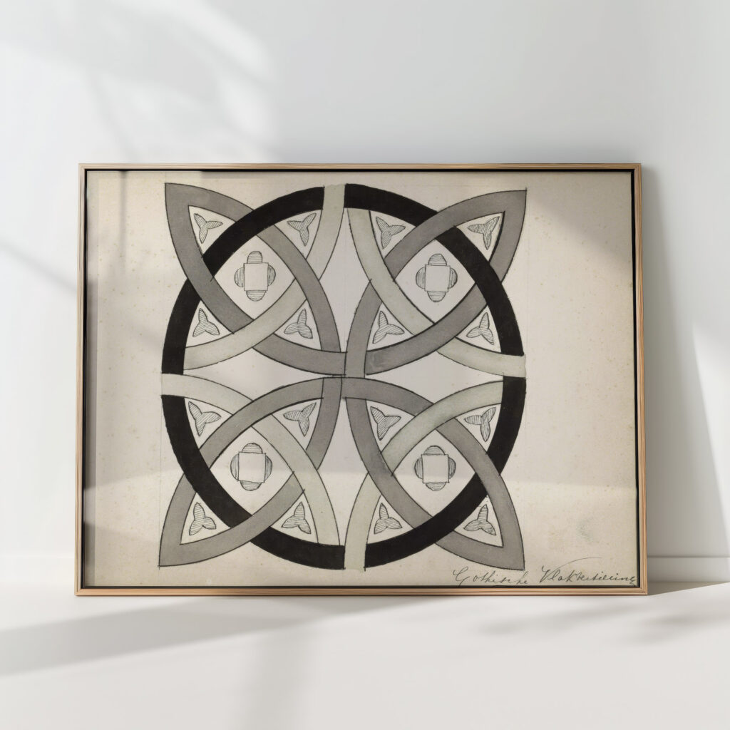 gothic flat ornamentation with braid work 1890 johanna van de kamer high quality print