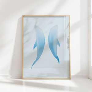 graceful dolphin duo art print for modern decor