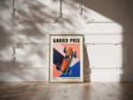 grand prix mid century print racing car design