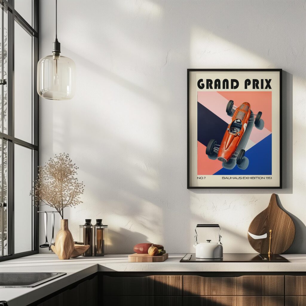 grand prix mid century print racing car design 5