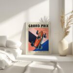 grand prix mid century print racing car design 7
