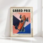 grand prix mid century print racing car design 8