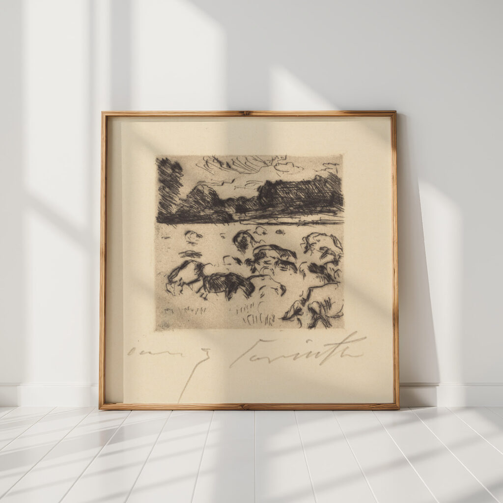 grazing sheep weidende schafe 1916 lovis corinth high quality print