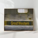 great western vintage train decorative print