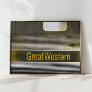 great western vintage train decorative print