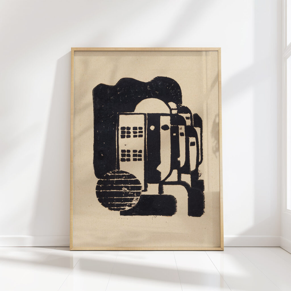 group next to facade with lattice windows before 1927 before 1927 franz wilhelm seiwert high quality print