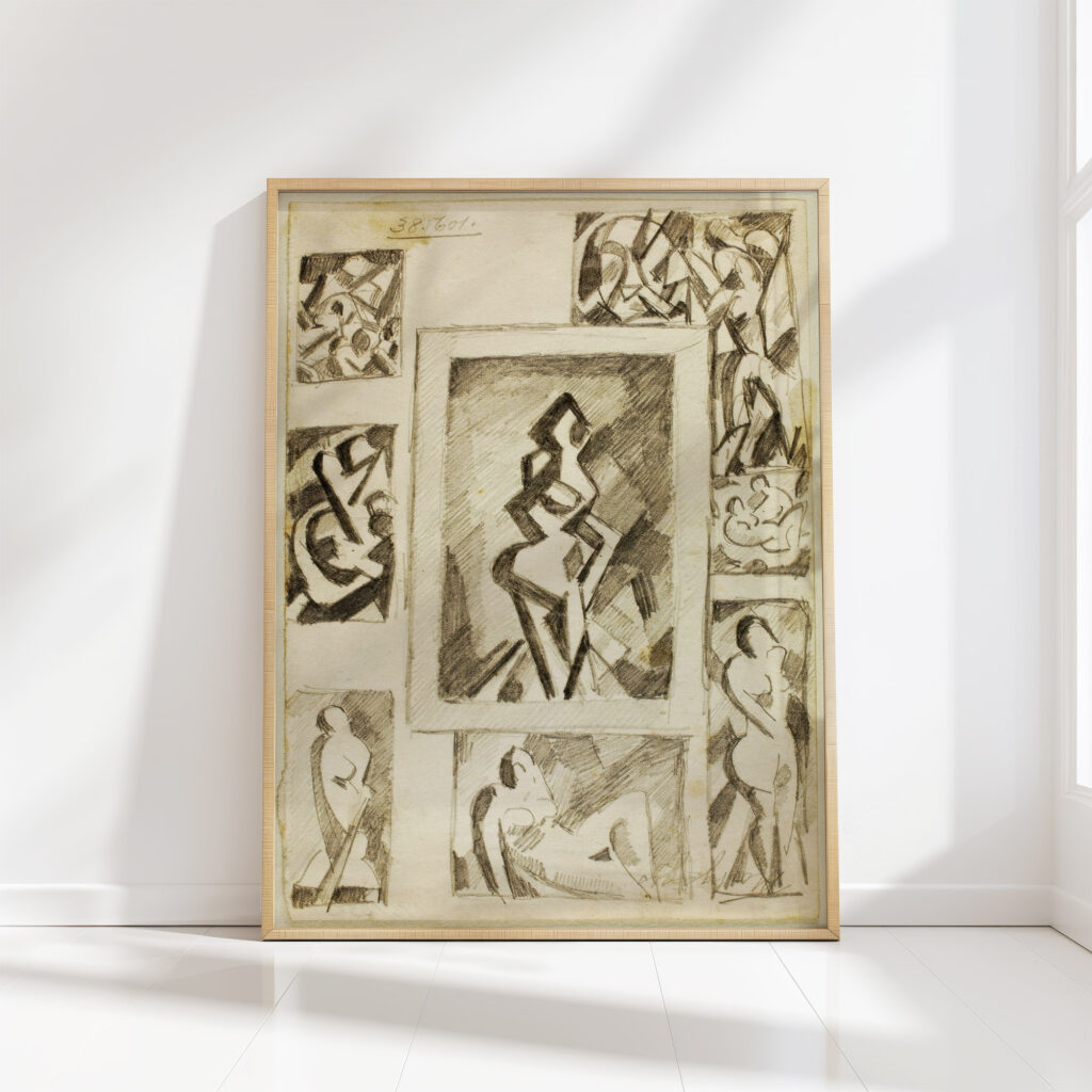 group of abstract nudes carl newman high quality print