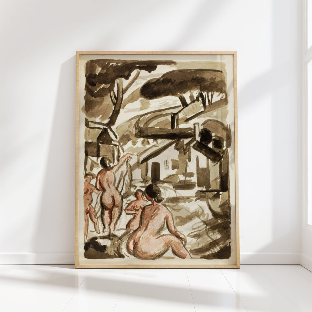 group of four female nudes carl newman high quality print