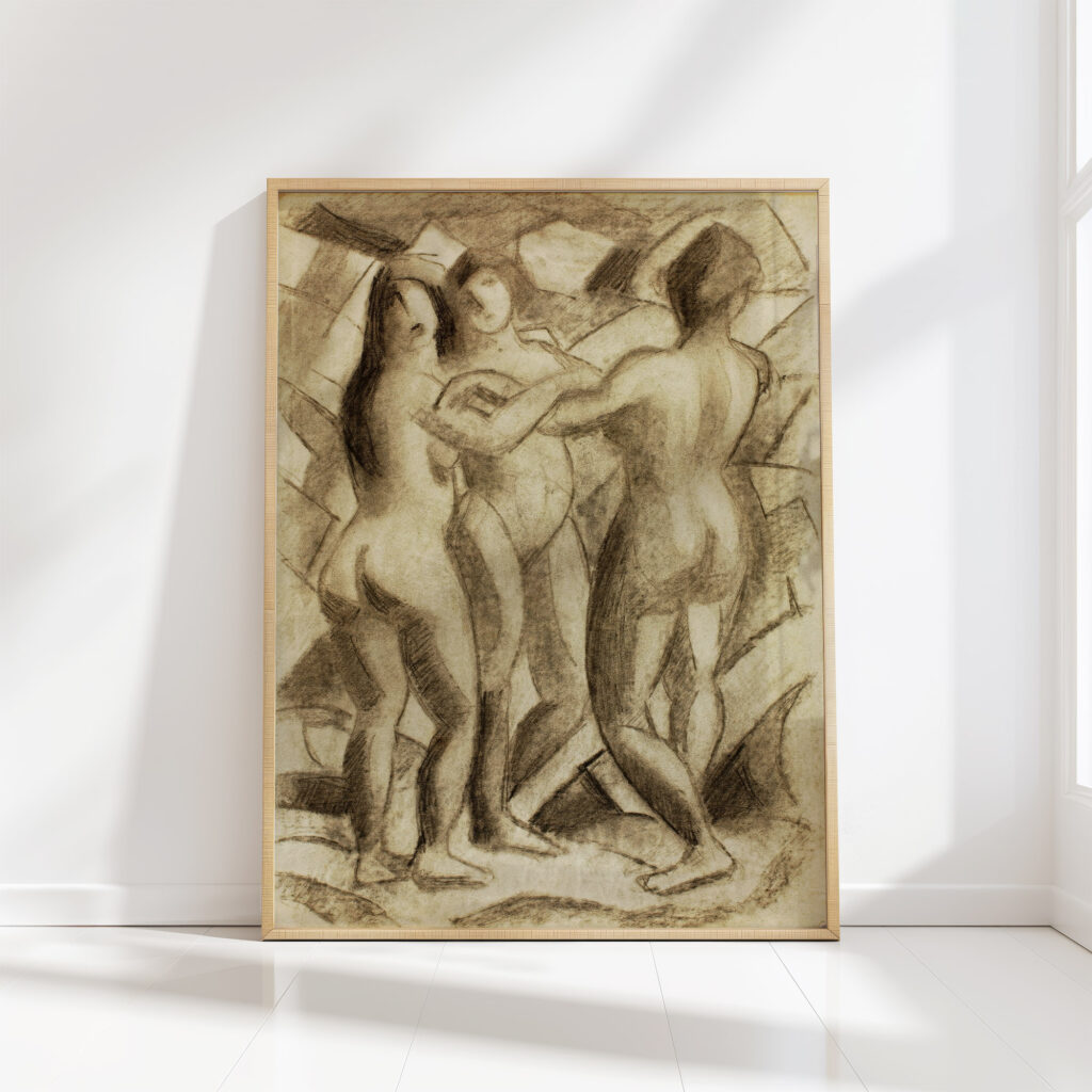 group of three female nudes carl newman high quality print