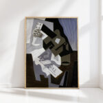 guitar book and newspaper 1920 juan gris high quality print