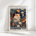 hamster william morris print floral poster