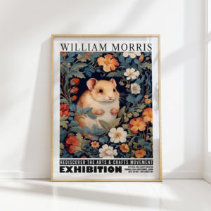 hamster william morris print floral poster