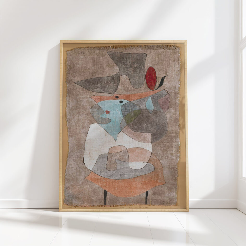 hat lady and little table 1932 paul klee high quality print