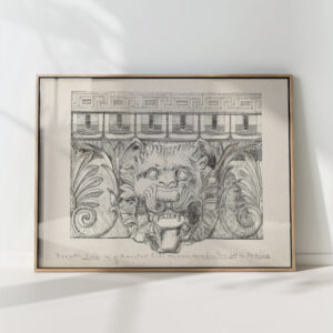 head of a lion on a doric temple in metaponto 1890 johanna van de kamer high quality print