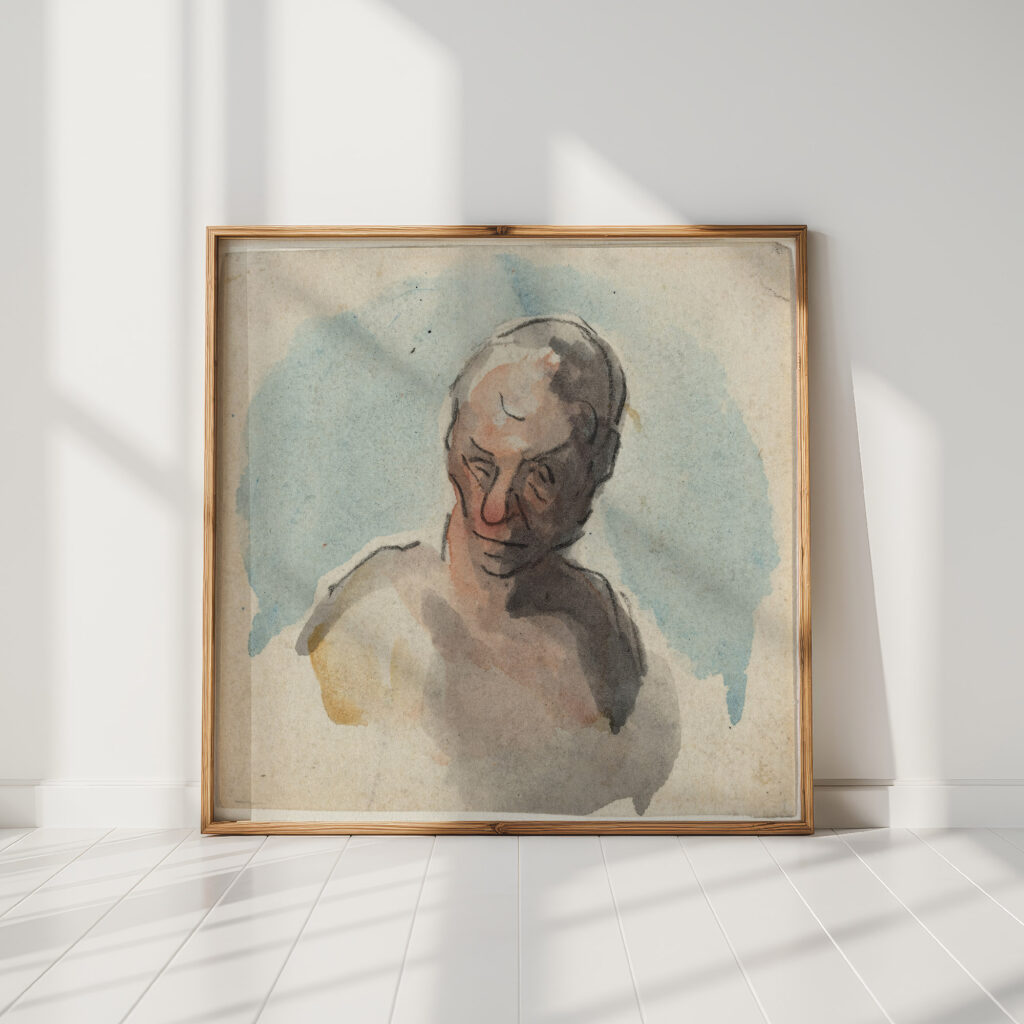 head of a man honore daumier high quality print