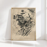 head of a man in a fur cap 1943 1944 arnold peter weisz kubincan high quality print