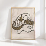 head of a wayang puppet 1942 reijer stolk high quality print