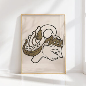 head of a wayang puppet 1942 reijer stolk high quality print