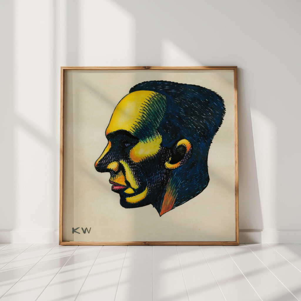 head study from profile 10 sheets graz i 1924 karl wiener high quality print