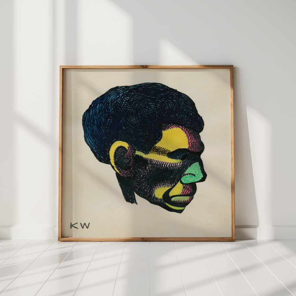 head study from profile 10 sheets graz vi 1924 karl wiener high quality print