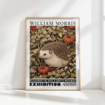 hedgehog william morris print floral poster