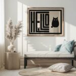 hello cat black 3x4 5 mockup