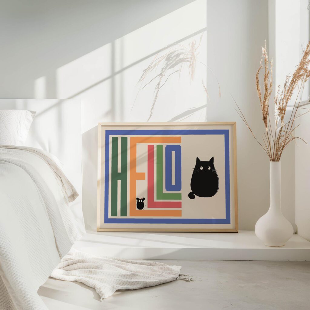 hello cat rainbow 3x4 4 mockup