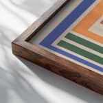 hello cat rainbow 3x4 close up dark wood mockup