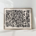 henri matisse print black white la perruche et la sirene floral poster