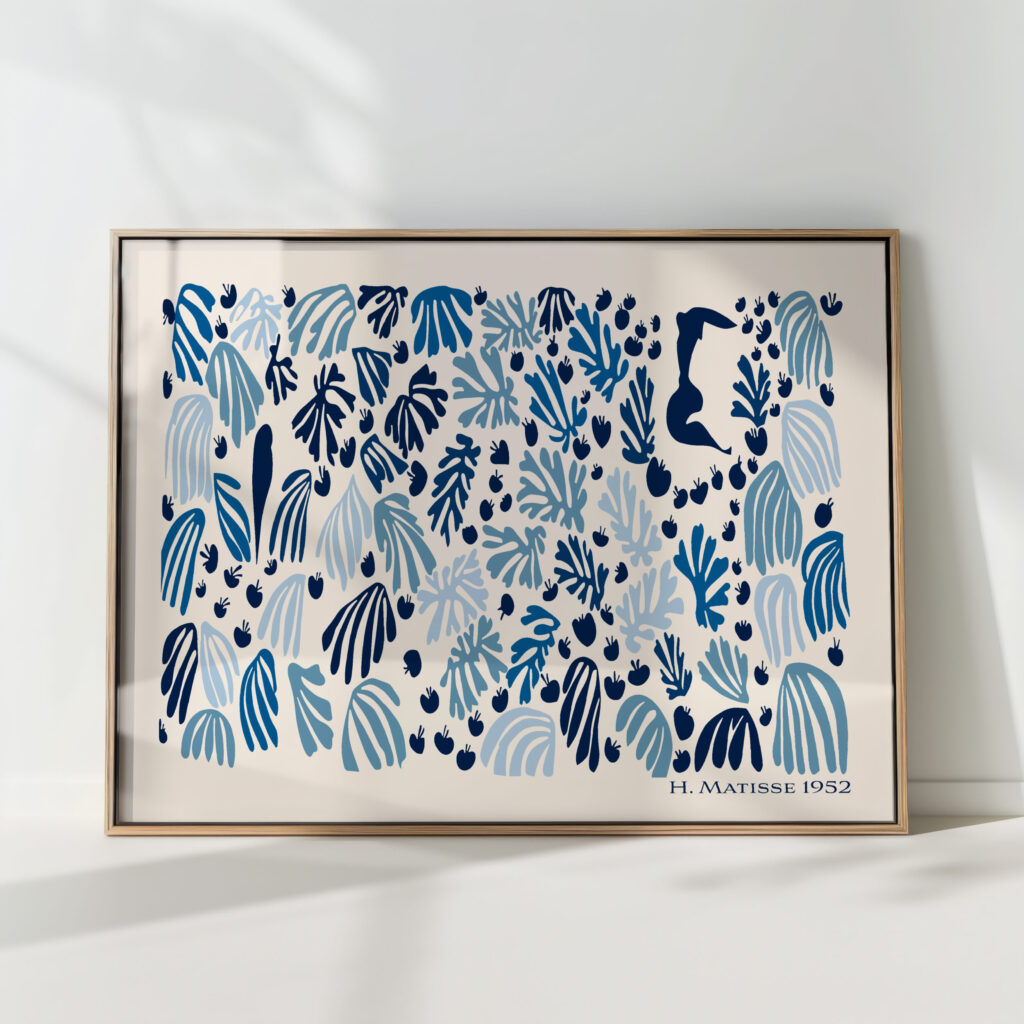 henri matisse print blue la perruche et la sirene modern artwork