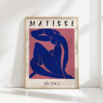 henri matisse print blue nude ii pink background