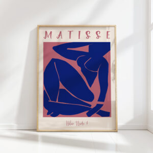 henri matisse print blue nude iii pink background