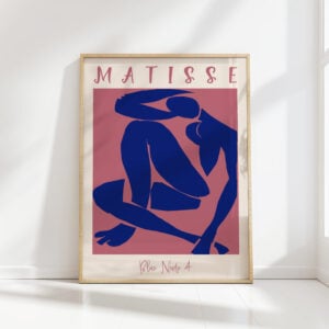henri matisse print blue nude iv pink background
