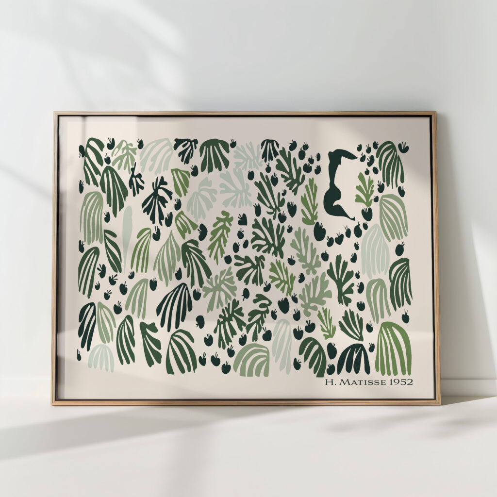 henri matisse print green la perruche et la sirene floral poster
