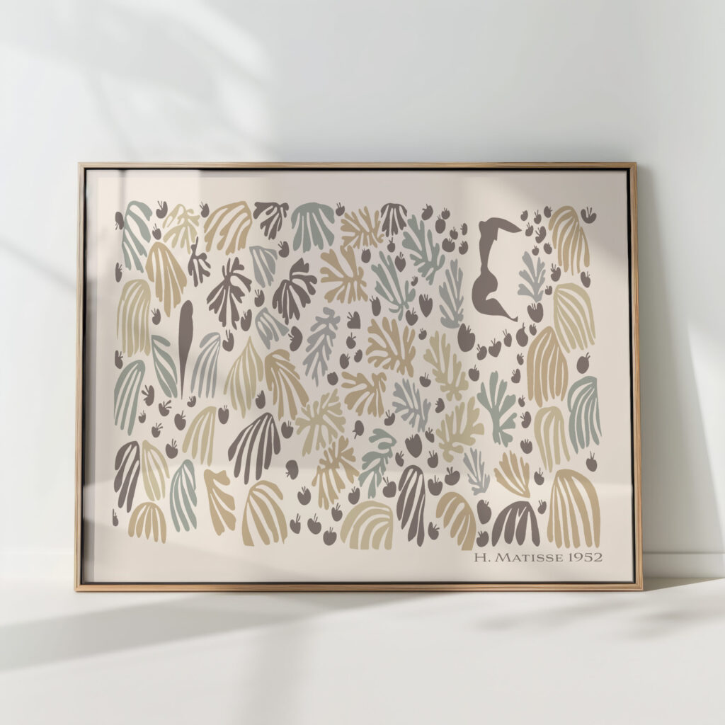 henri matisse print la perruche et la sirene 1952 neutral tones