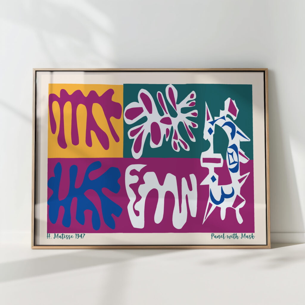 henri matisse print panel with mask 1947 horizontal