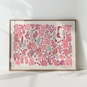 henri matisse print pink la perruche et la sirene floral poster