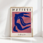 henri matisse print the flowing hair pink background