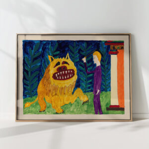 hercules and the nemean lion 1919 paul goesch high quality print