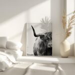 highland cattle western art textured 3x4 4 mockup